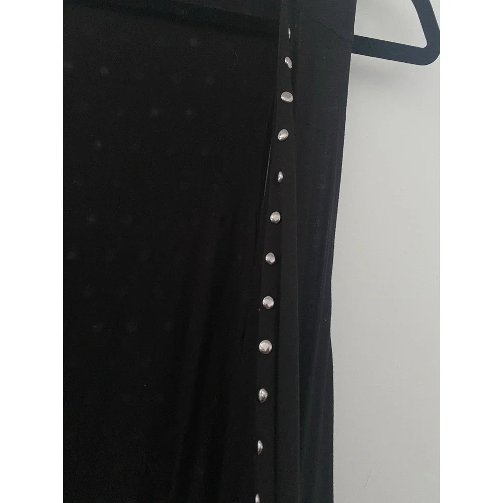 INC International Concepts Y2K Woman Black Studded Open Front Drape Vest Size 1X - Picture 3 of 7